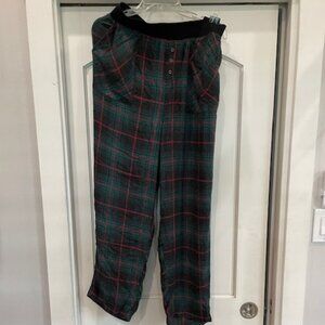 Torrid Rayon Woven Full Length Red, Green Plaid Sleep Pant Large